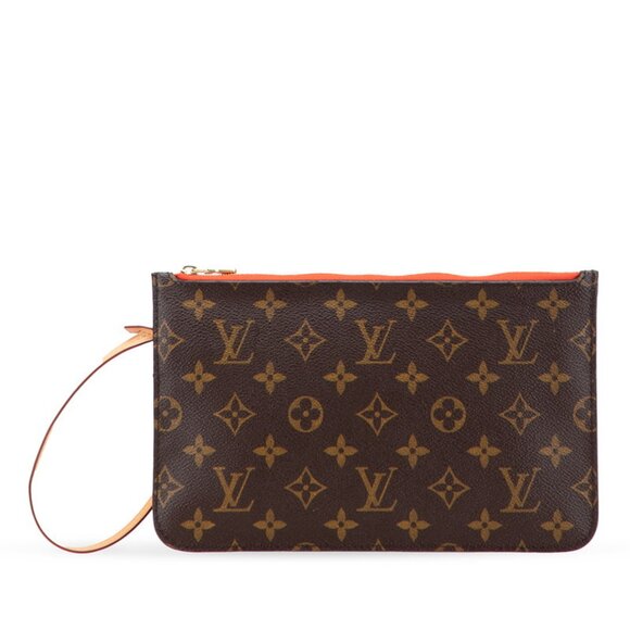 Louis Vuitton Handbags - LOUIS VUITTON Authentic Brown Monogram Leather Neverfull MM Pouch